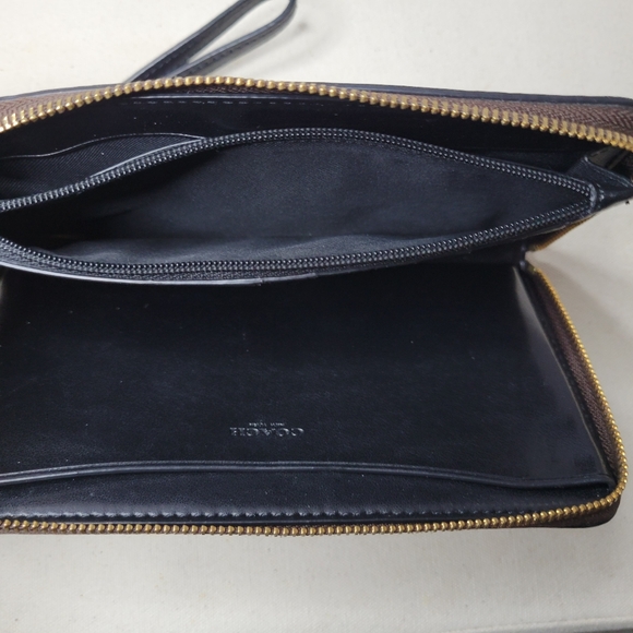 Coach Signature Brown Large Phone Wallet In Signature Canvas - Picture 13 of 15